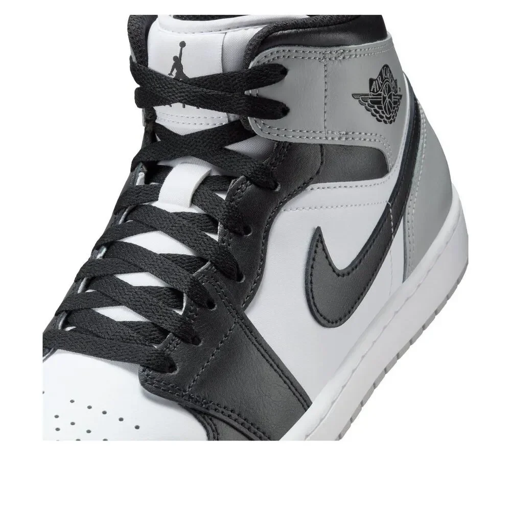 Air Jordan 1 Mid Barons Grey Black White DQ8426-101 Men's Size 11